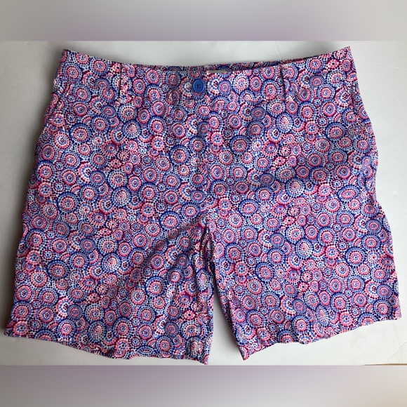 Talbots Pink and Blue Geometric Women's Shorts - Picture 1 of 9